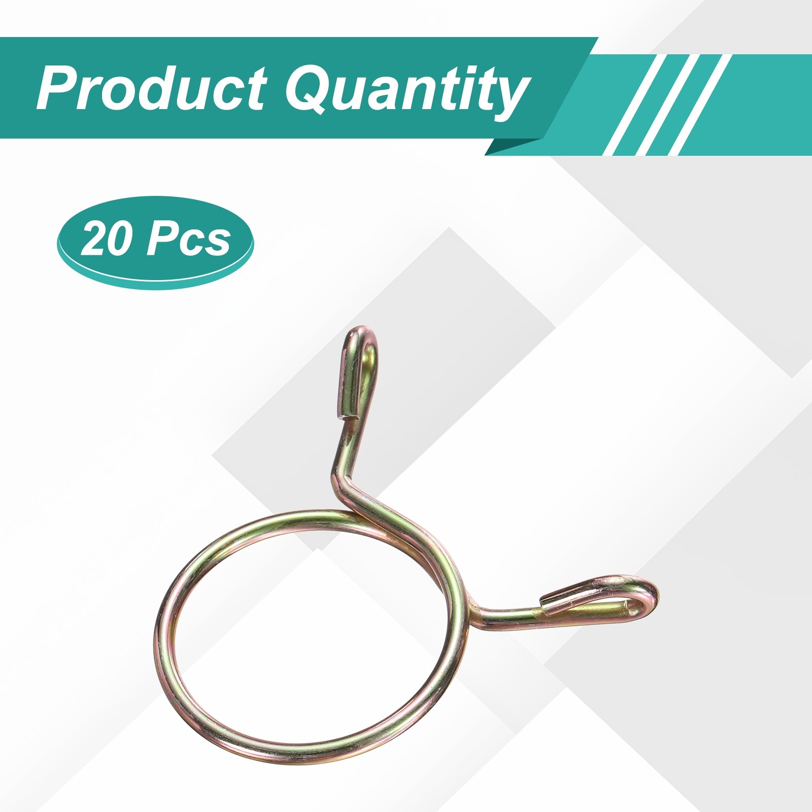 20Pcs 26mm ID 29.4mm OD Fuel Line Hose Clips 65Mn Spring Clips Clamps Gold
