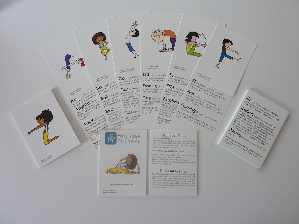 NEW! alphabet yoga cards by author Lisa Roberts