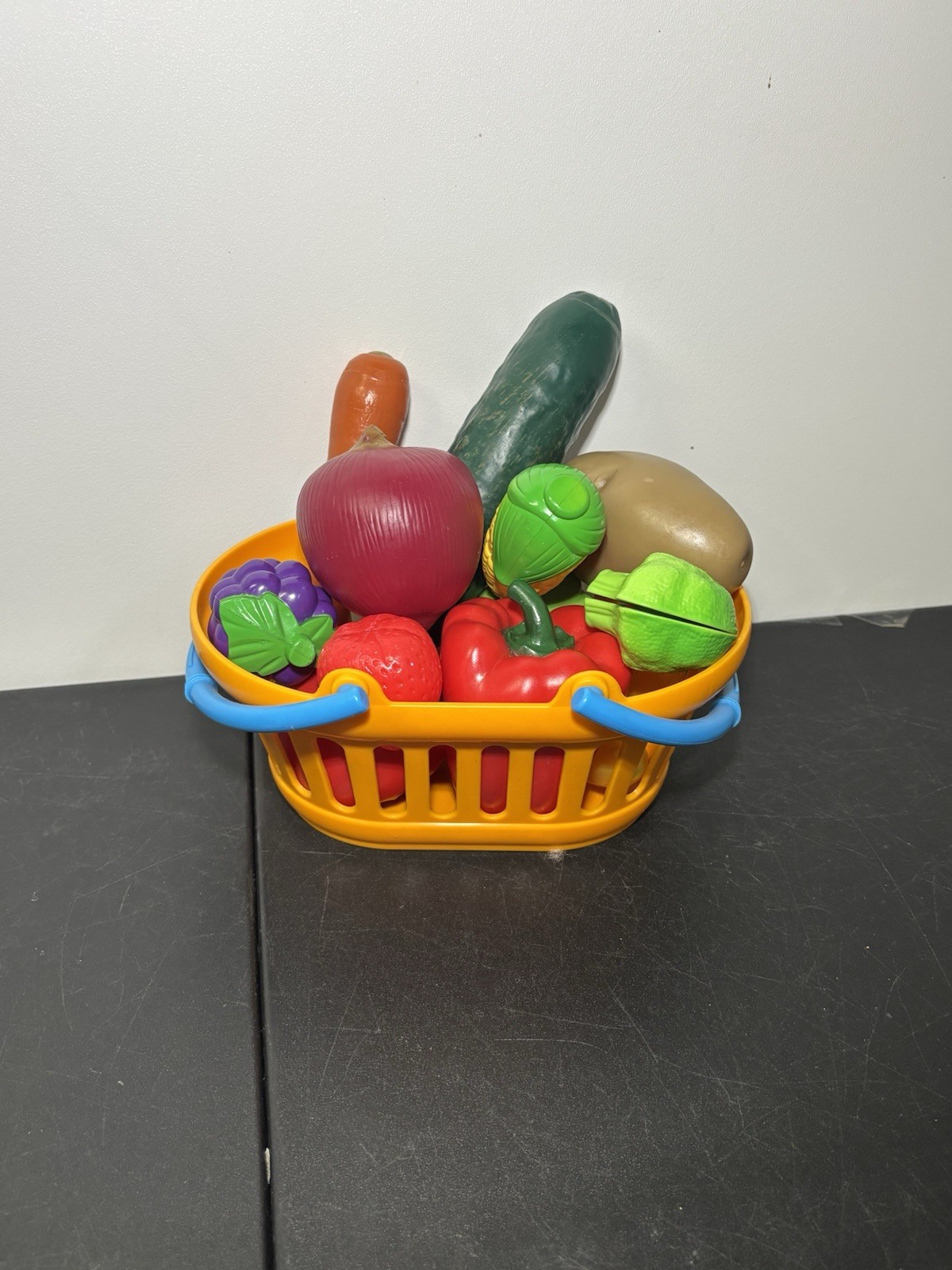 13 Piece Learning Resources Plastic Toy Food With Basket Educational