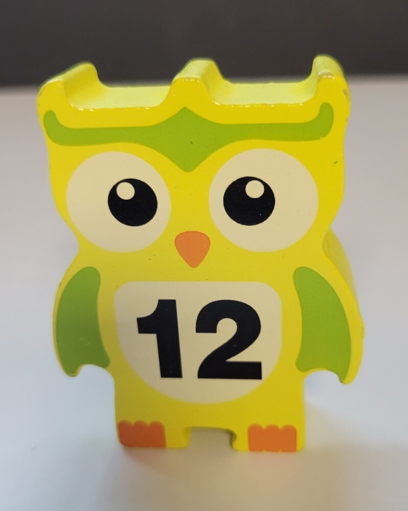 Discovery Toy Stacking Owl Balancing Game Replacement Wood Block Yellow #12 ONLY