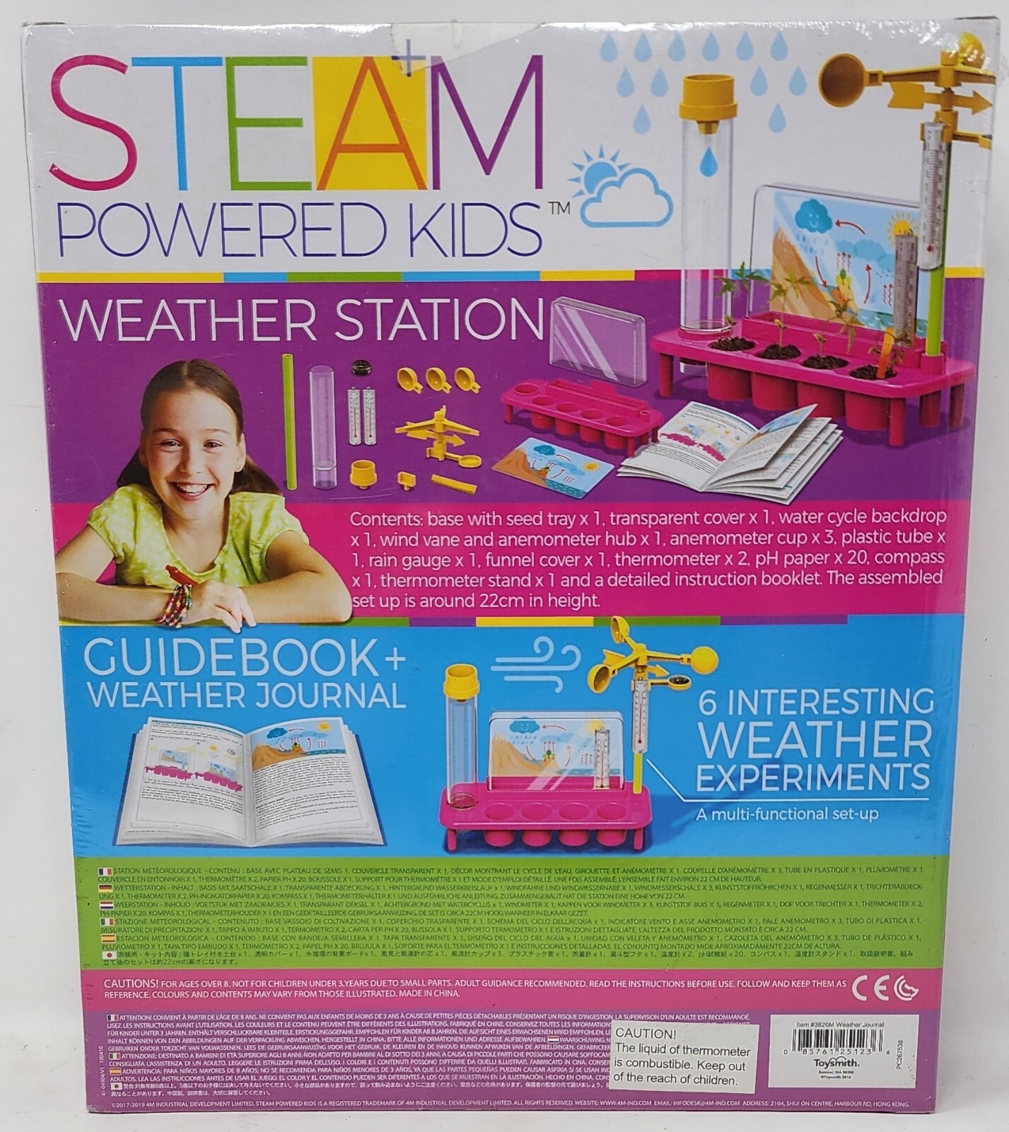 4M Toysmith, Steam Powered Girls Weather Station, Meteorologist DIY Stem Toy NIB
