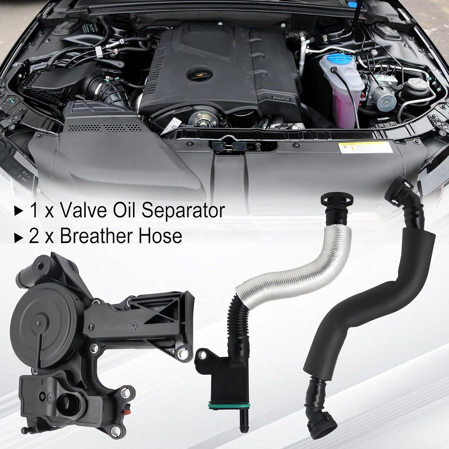 06H103495B PCV Valve Engine Crankcase Vent Oil Separator Breather Hose 3-Piece