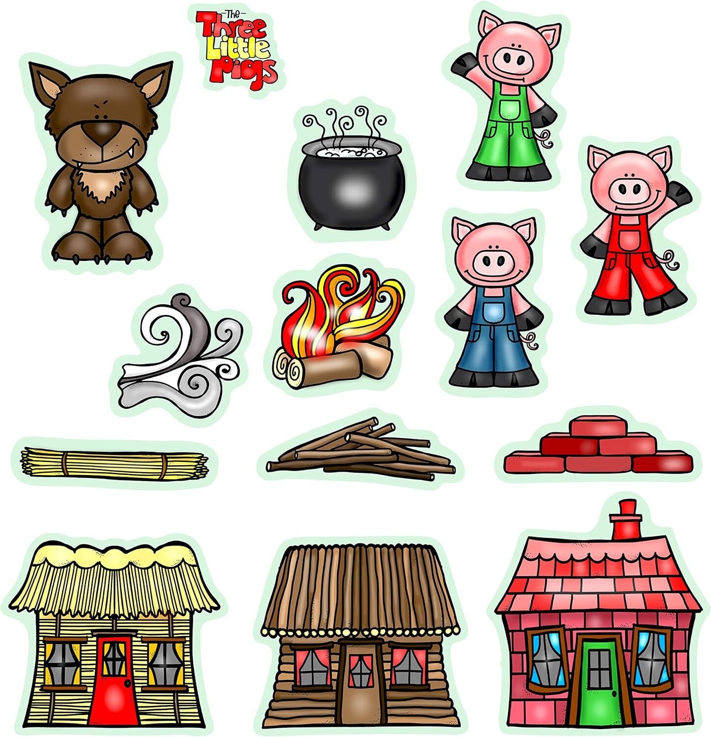 The Three Little Pigs Felt Figures For Flannel Board Stories preschool activity