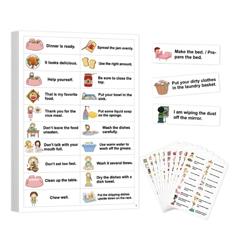 Multifunctional Vocabulary Sticker Adhesive Word Labels for Preschool Classroom