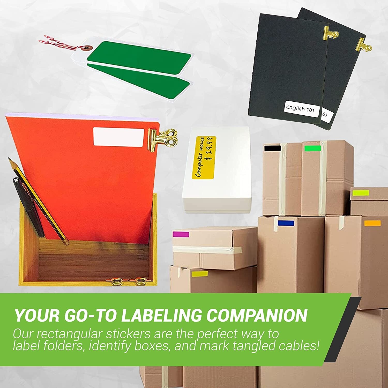 Colored Coding Craft 3 x 1 Inch Stickers 76mm x 25mm Organizing Labels 104 Pack