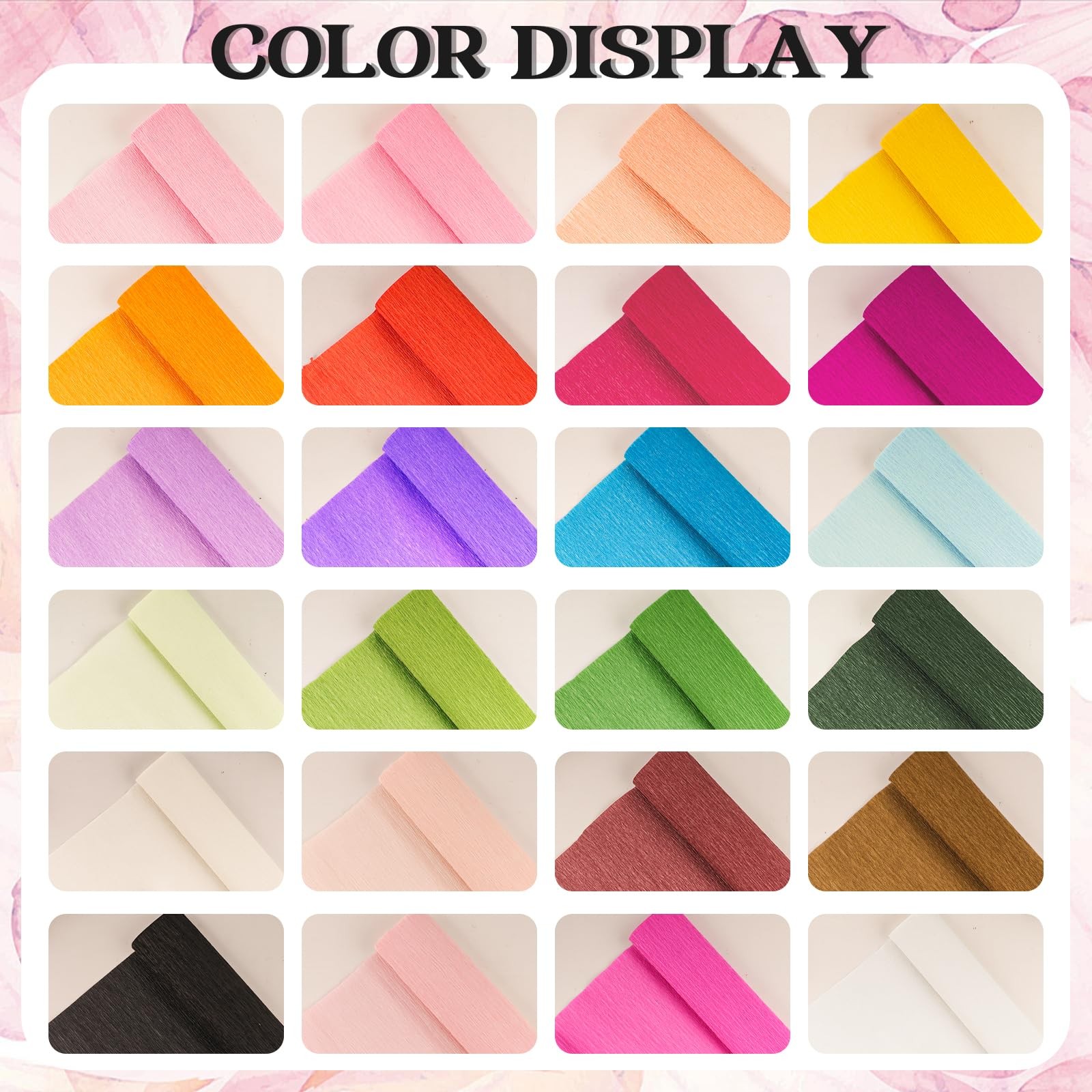 24 Colors Crepe Paper Rolls 10 x 98 Inch multicolored-24 paper