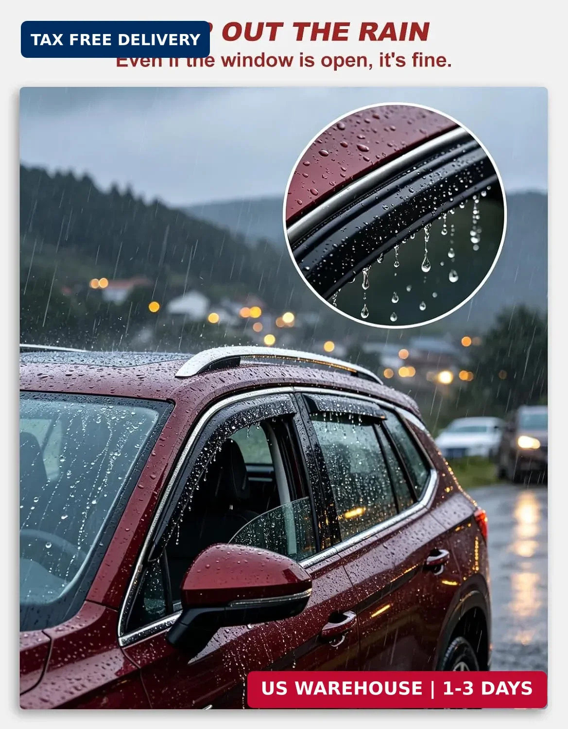 in-Channel Window Rain Guards Fit for Truck Toyota Tundra 2022 2023 2024 2025 20