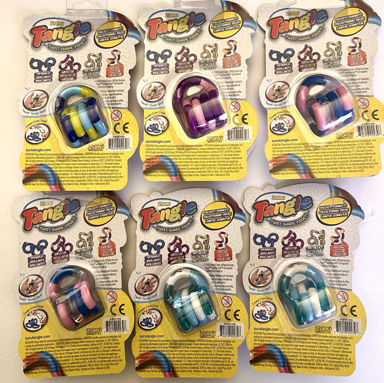 Zuru Tangle Classic Series Twist Fidget Toy Sensory Stress Relief Lot Of 6 New