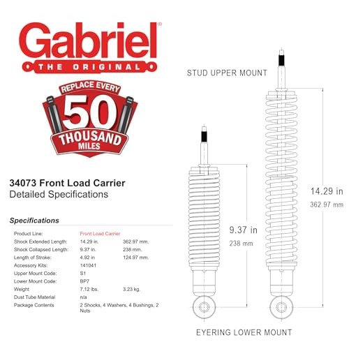 Gabriel 34073 Load Carrier Front Towing Shock Absorbers for Buick; Cadillac;