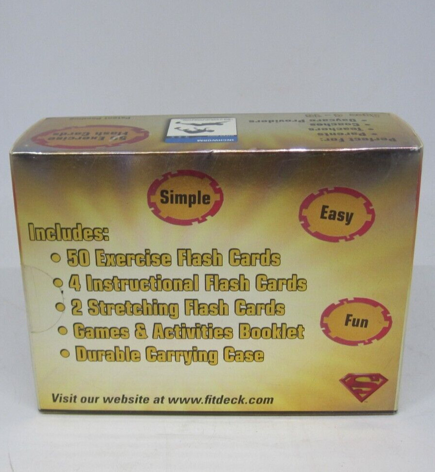 Superman 50 Exercise Education Flash Cards For Kids Ages 4 to 16 NEW