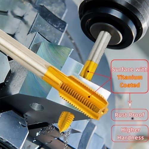 M12X1.0 Thread Tap, Ti-Coated M2 HSS M12 x 1 Thread Milling Tap Right Hand