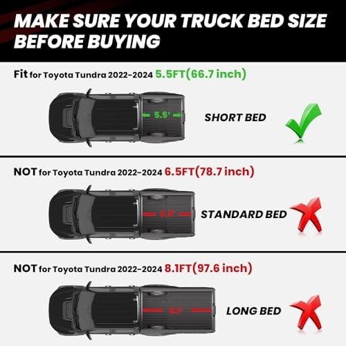 Bed Mat for Toyota Tundra 2022-2026 5.5FT/5.5′ Truck Bed, All Weather 5.5 FT Bed