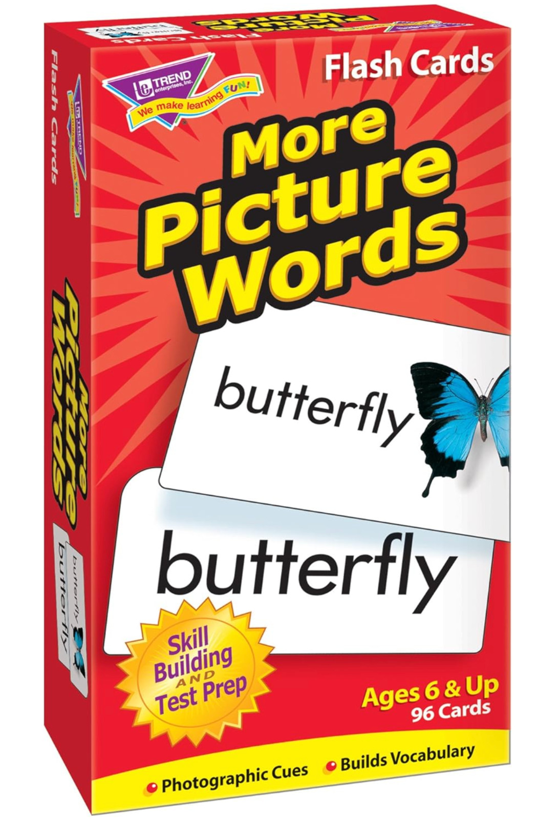 Trend Enterprises: More Picture Words Skill Drill Flash Cards 96 Cards Included