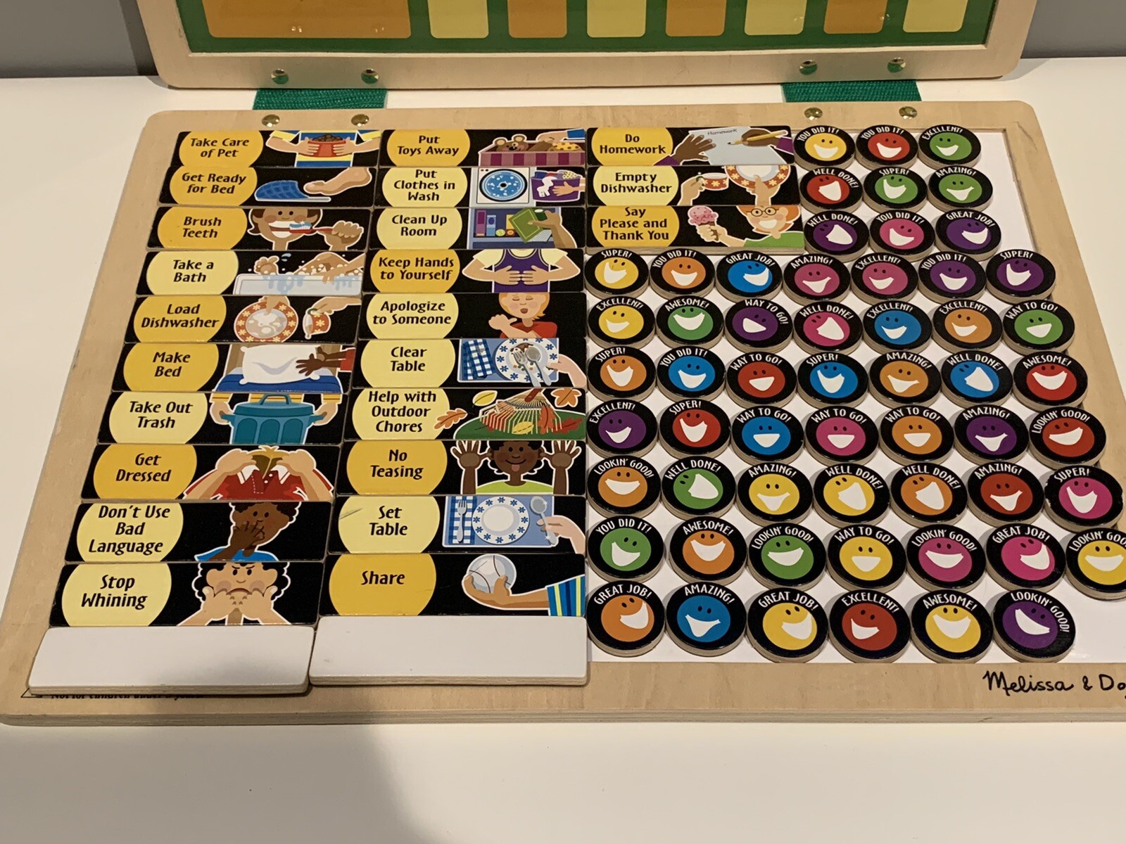Melissa & Doug Magnetic Responsibility Chart w/ Whiteboard and 80+ Magnets