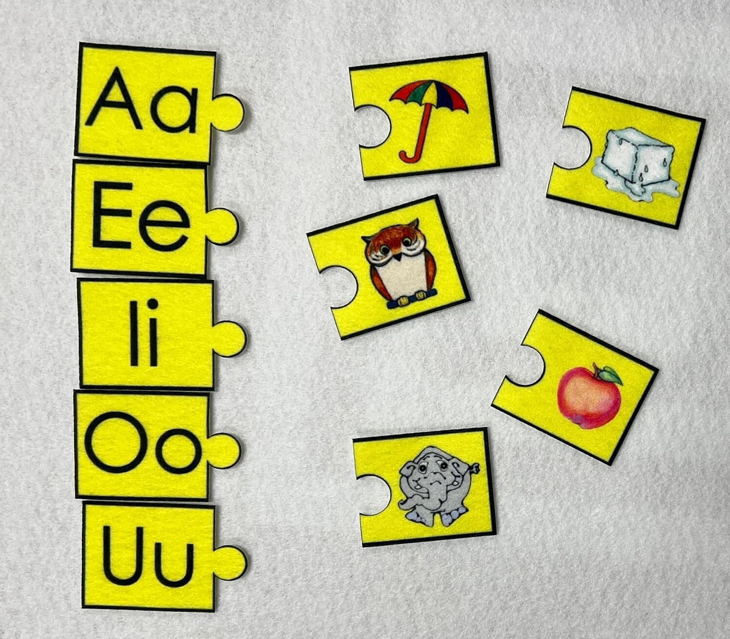 Alphabet Puzzle Matching Felt Figures for Flannel Board ABC Teaching Aide Kids