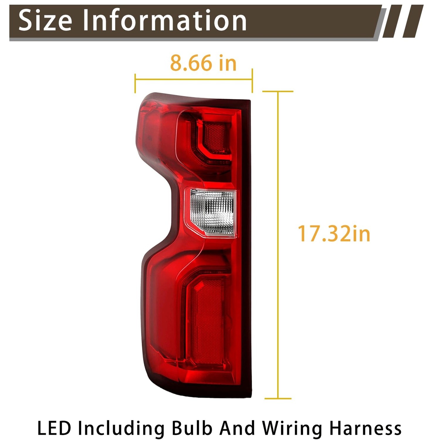 Left LED Tail Lamp for Chevy Silverado 2019-2023