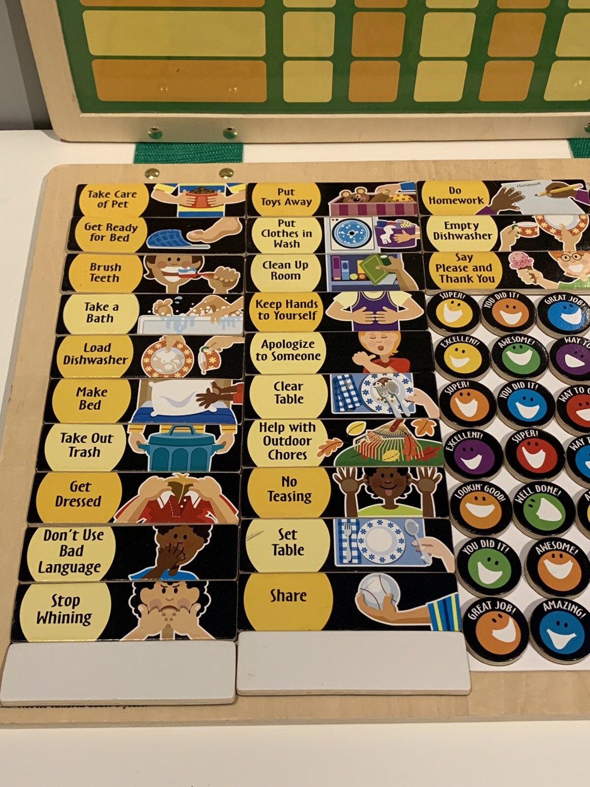 Melissa & Doug Magnetic Responsibility Chart w/ Whiteboard and 80+ Magnets