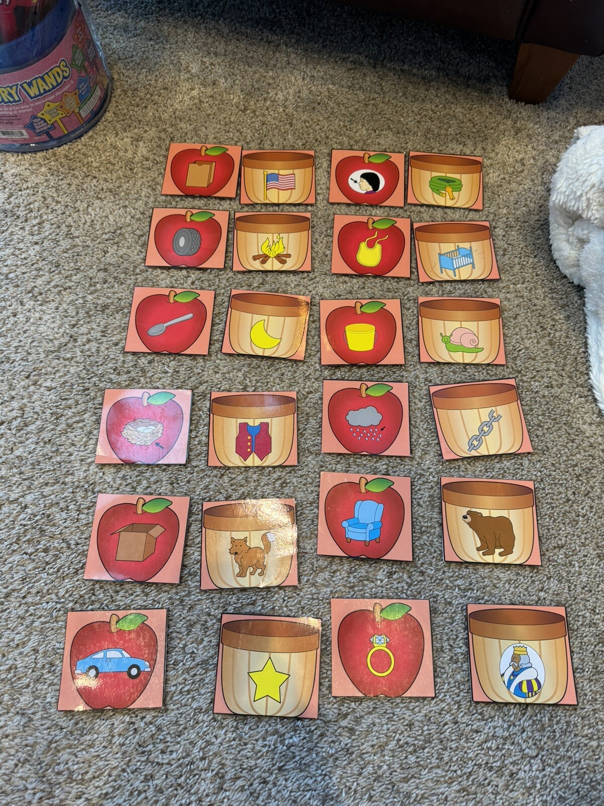 8 Diff PUZZLES: Match: Letters, Shapes, Colors Size, Rhyming Pict., Beg. Sound