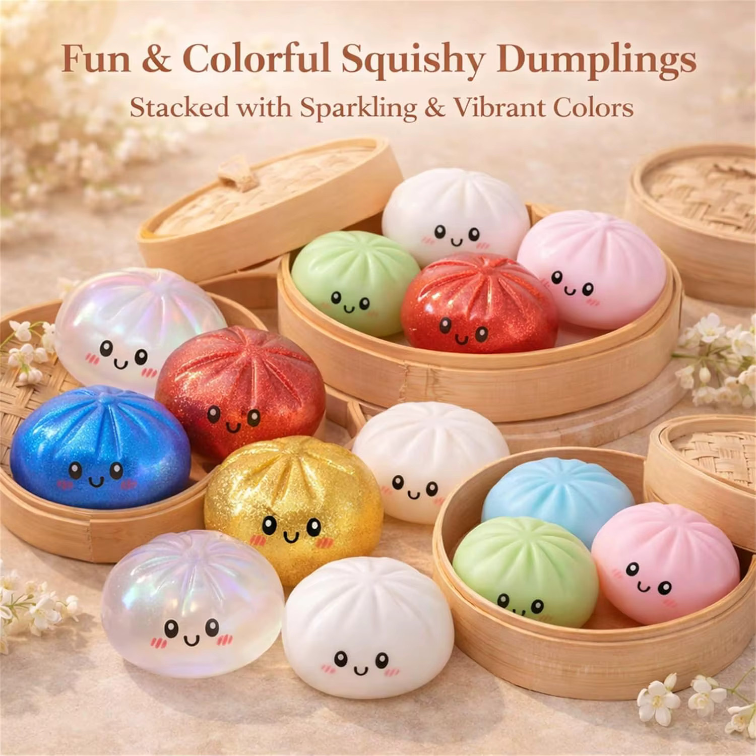 New Five Below Surprise Squishy Dumpling Bun Glitter Rare Toy Collectible TL
