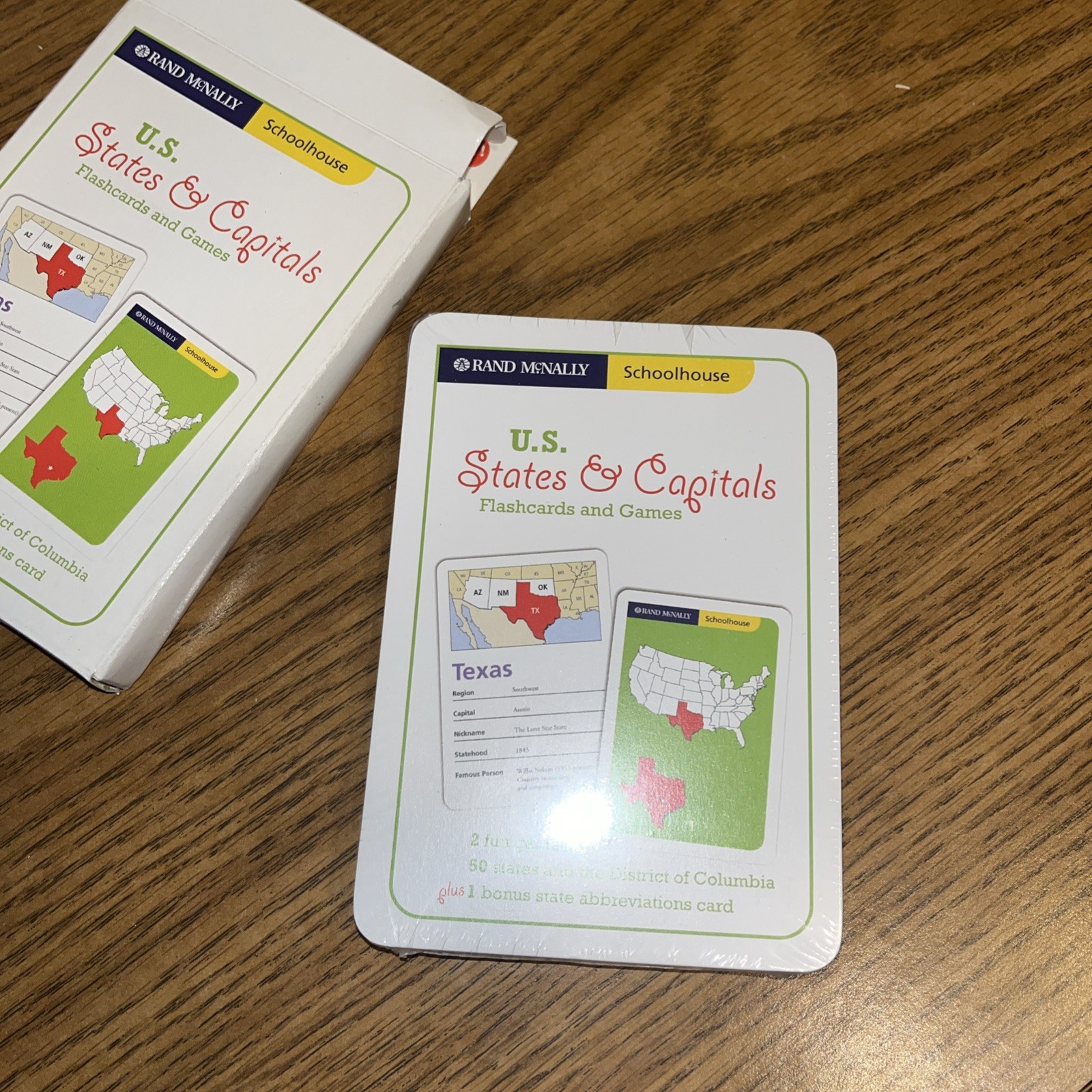 Rand McNally Schoolhouse U.S. States & Capitals Flashcards and Games New Sealed