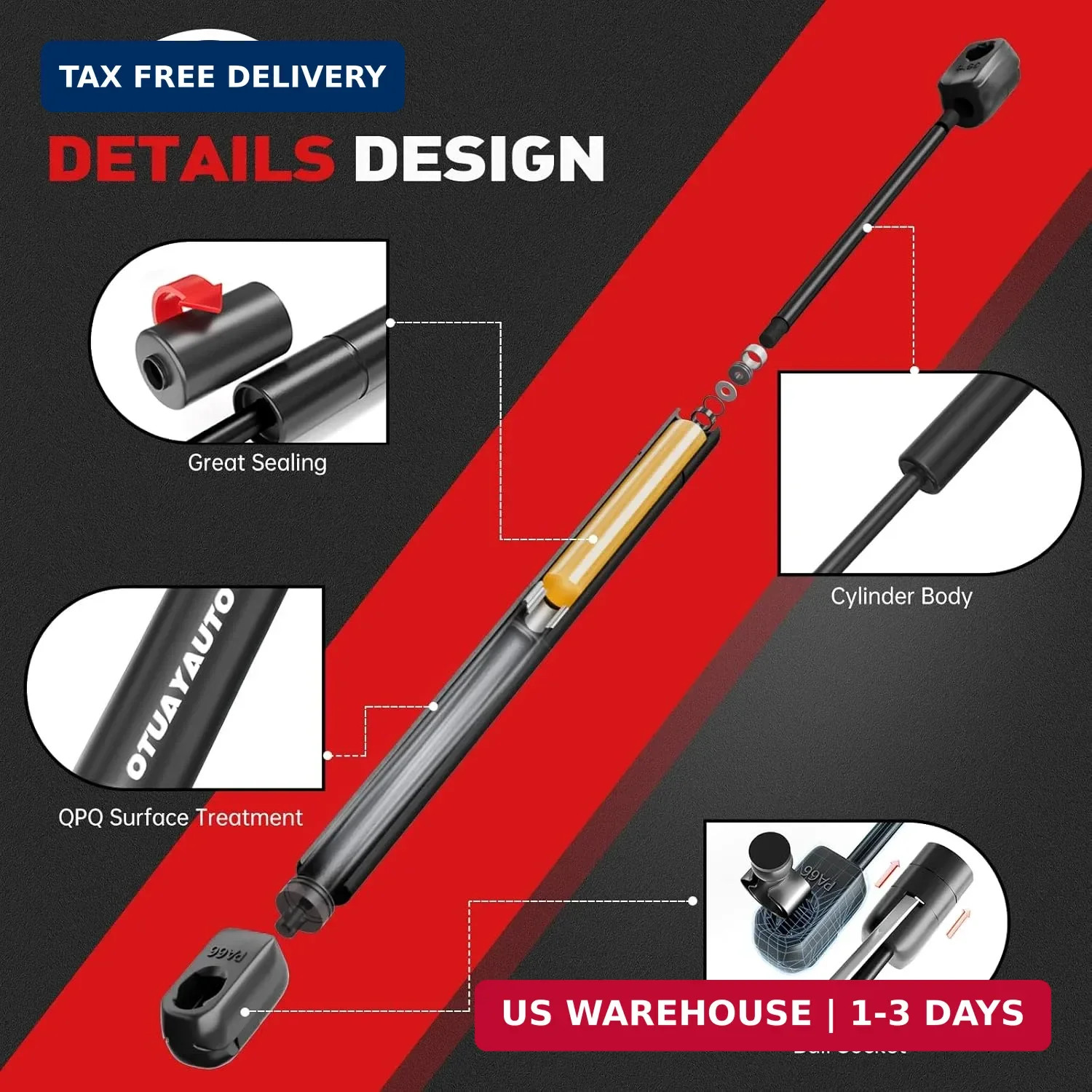 OTUAYAUTO Rear Hatch Struts – Replacement for 1996-2002 Toyota 4Runner Rear lift