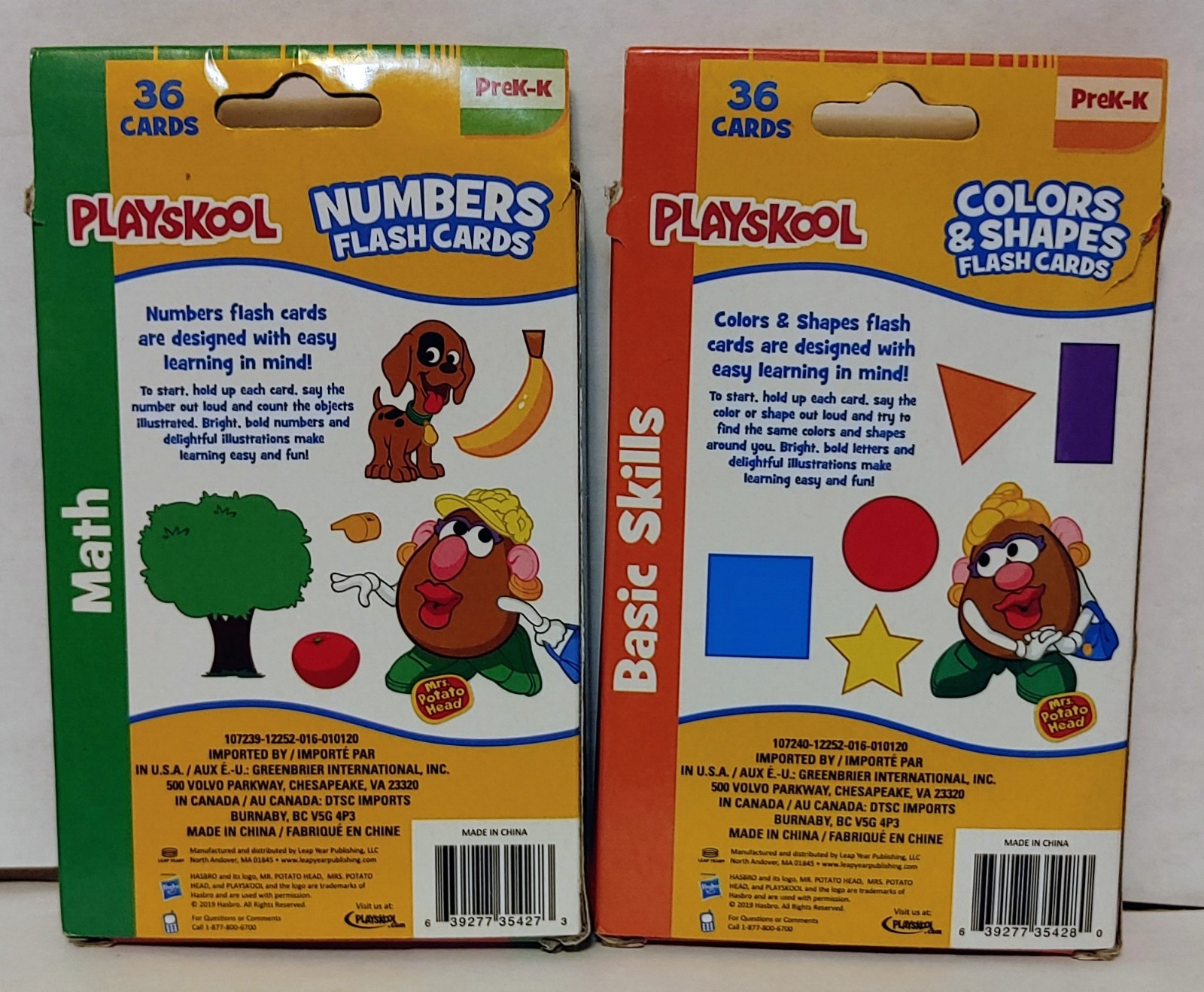 Playskool Flash Cards 2 Sets of Flash Cards Math, Basic Skills (PreK-K)