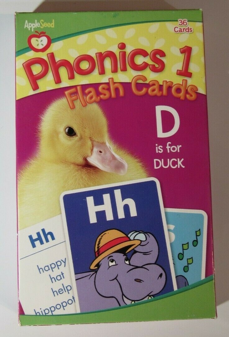 APPLESEED PLAYSKOOL MEAD FLASH CARDS PHONICS 1 & 2 COLORS & SHAPES EXCELLENT