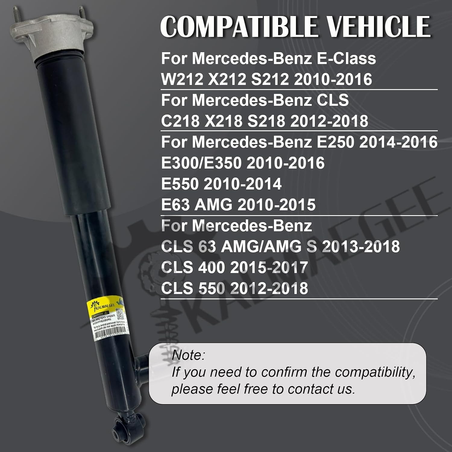 Rear Shock Absorber Assembly W/Sensor Compatible With Mercedes E-Class W212 X…