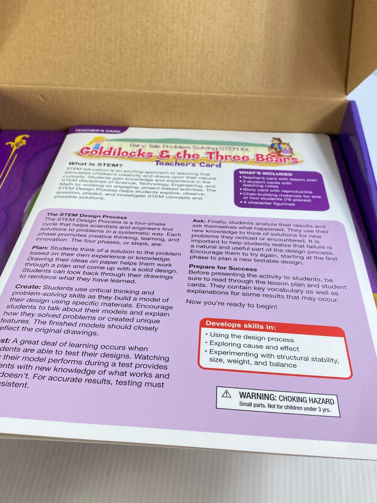 LAKESHORE STEM FAIRY TALES PROBLEM SOLVING KIT Goldilocks and Three Bears Read