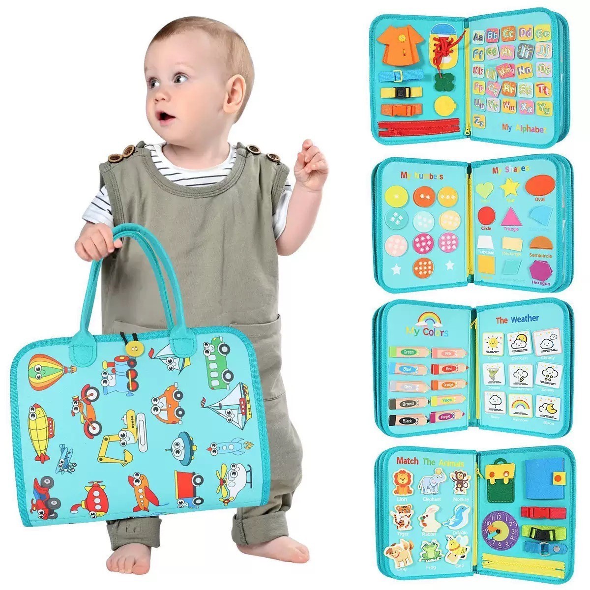 Felt Learn infant Practice Board Early Education Toys Brain-boosting Enlightenme