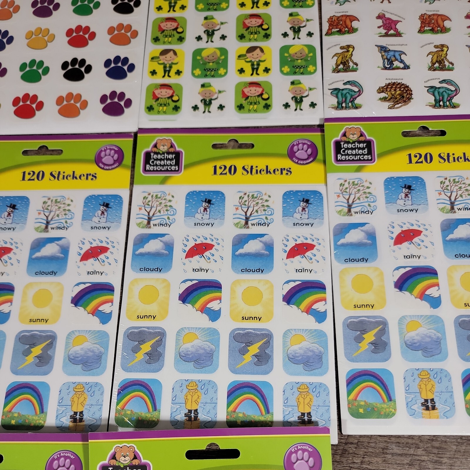 Lot Of 10 packs Teacher Created Resources Colorful Mini Stickers