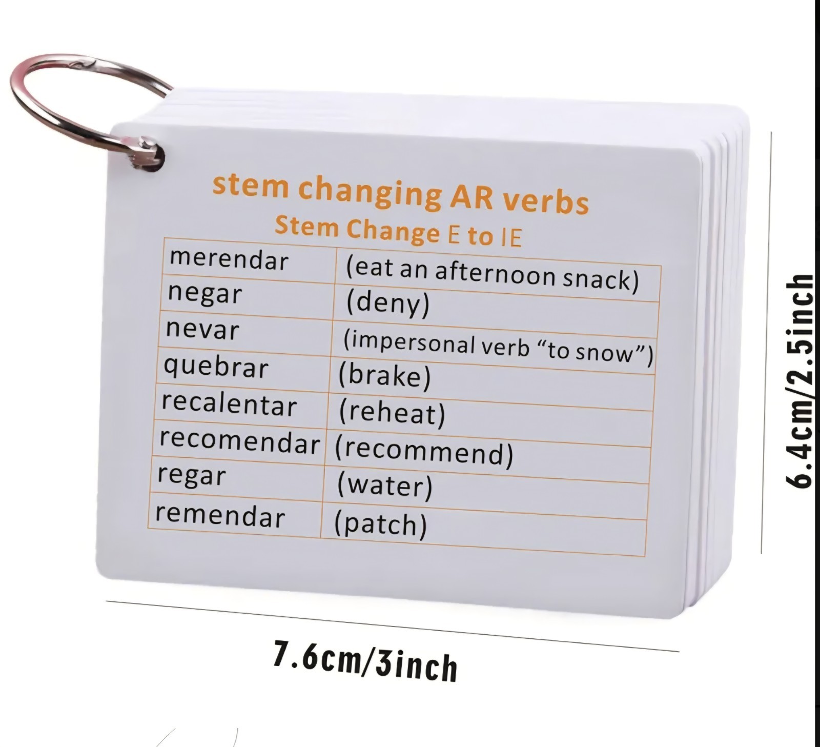 English Spanish Language Learning Tool Verb Conjugation Flashcards For Beginners