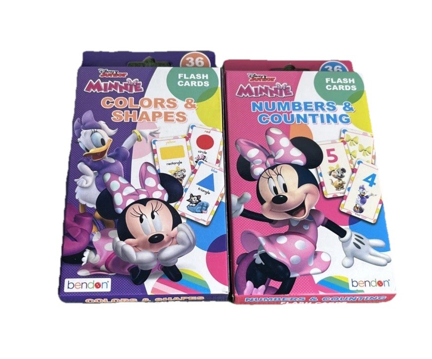 Disney Jr Minnie Numbers and counting and colors and Shapes Flash Cards New