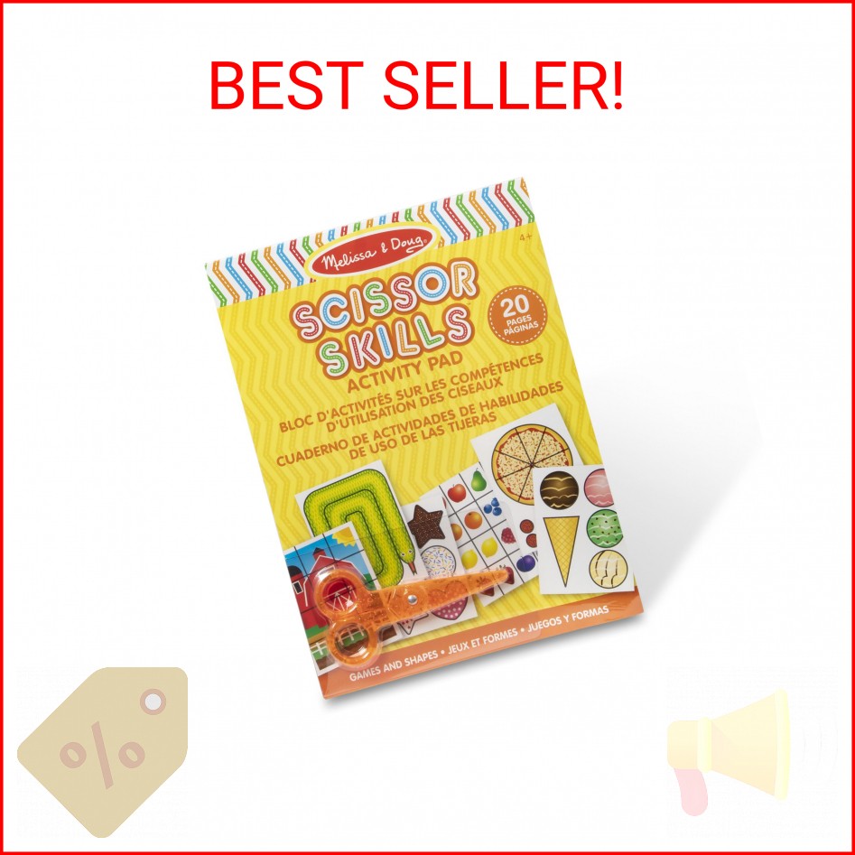 Melissa & Doug Scissor Skills Activity Book With Pair of Child-Safe Scissors (20