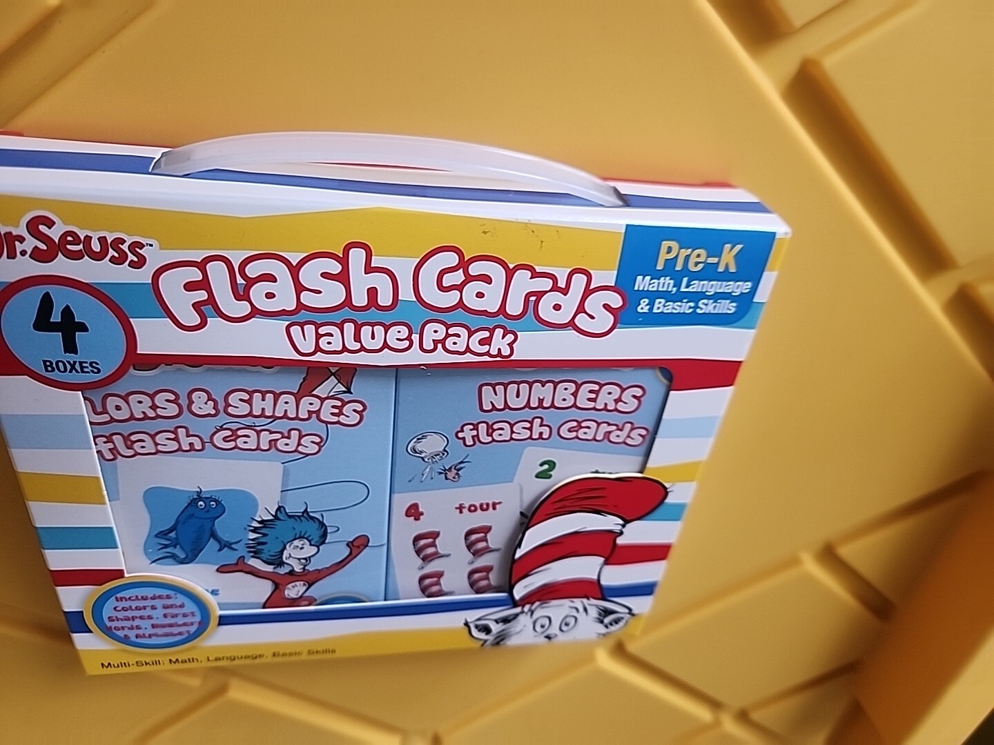 Dr. Seuss Flash Cards 4 Boxes Pre-K 1st Words Alphabet Colors Numbers Shapes New