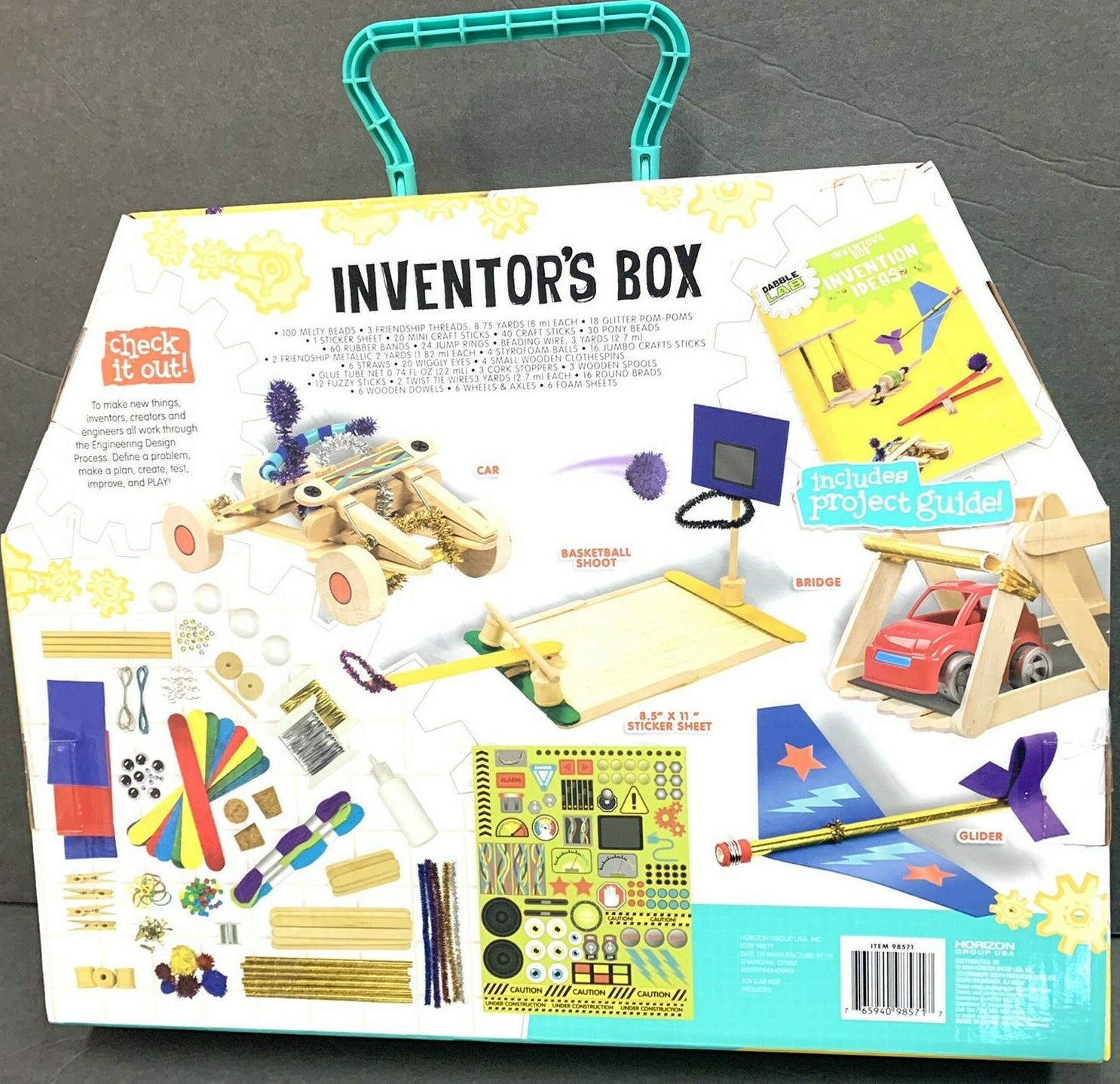 Dabble Lab Kids Inventors Box Fun Educational Crafts Ages 8 + 250 Pieces