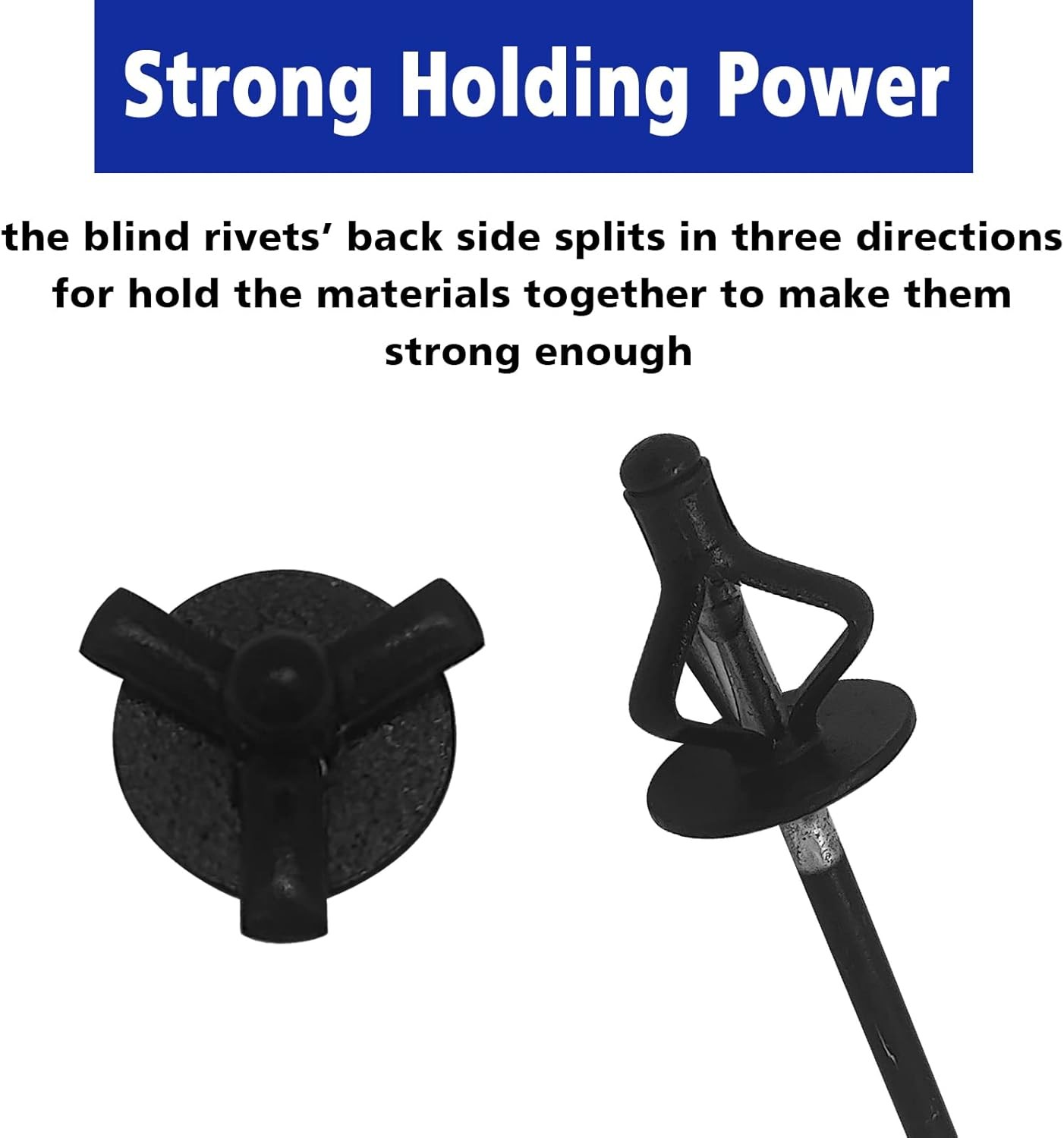 Tri-Fold Exploding Large Head Aluminum Pop Blind Rivets 3/16” * 4/5” Long Grip