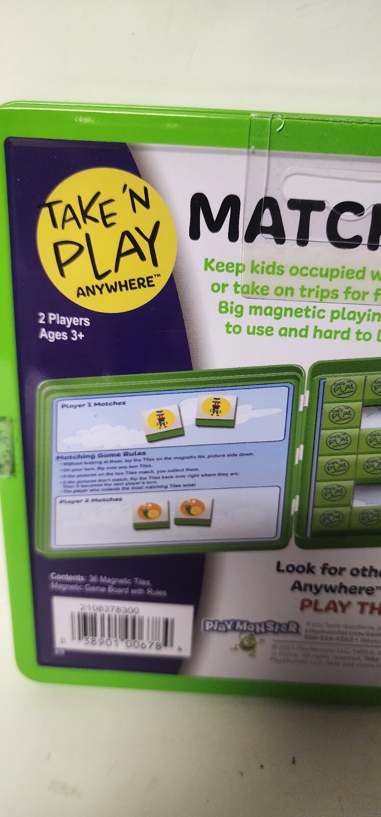 Playmonster Take ‘N’ Play Anywhere Matching Magnetic Game Portable Travel Toy