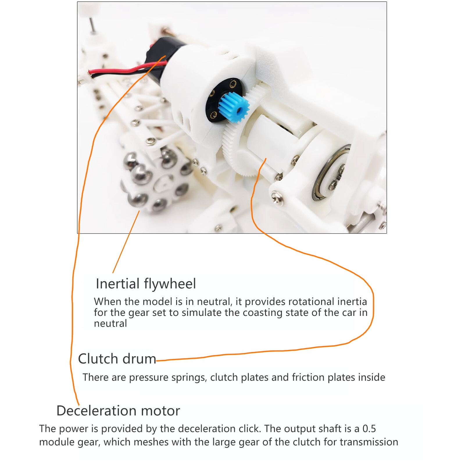 Finished 3D Printing 5MT Transmission Model Gearbox Model 5 Forward Gear+Clutch