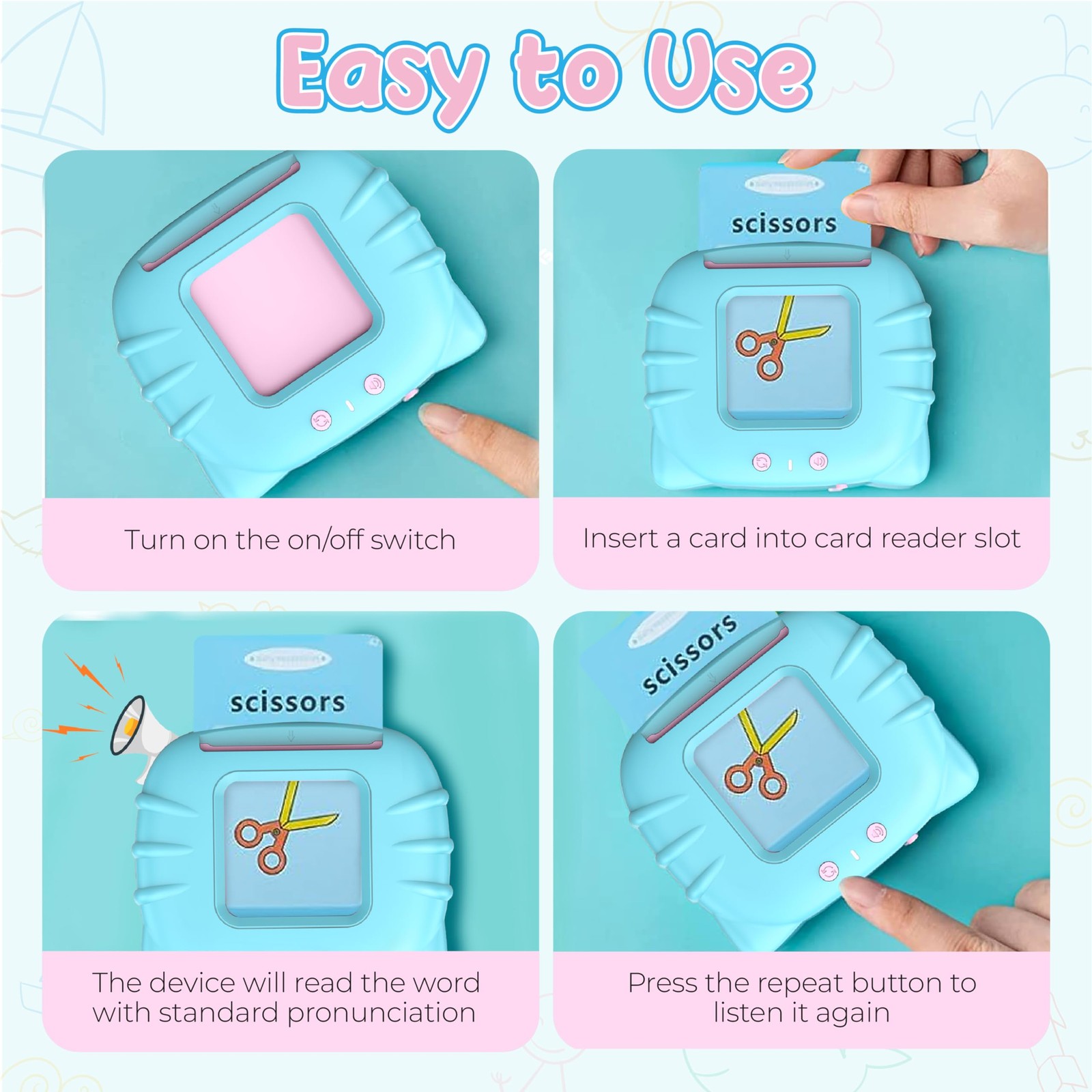Toddler Toys Sight Words Talking Flash Cards for Ages 2 3 4 Boys and Girls, A…