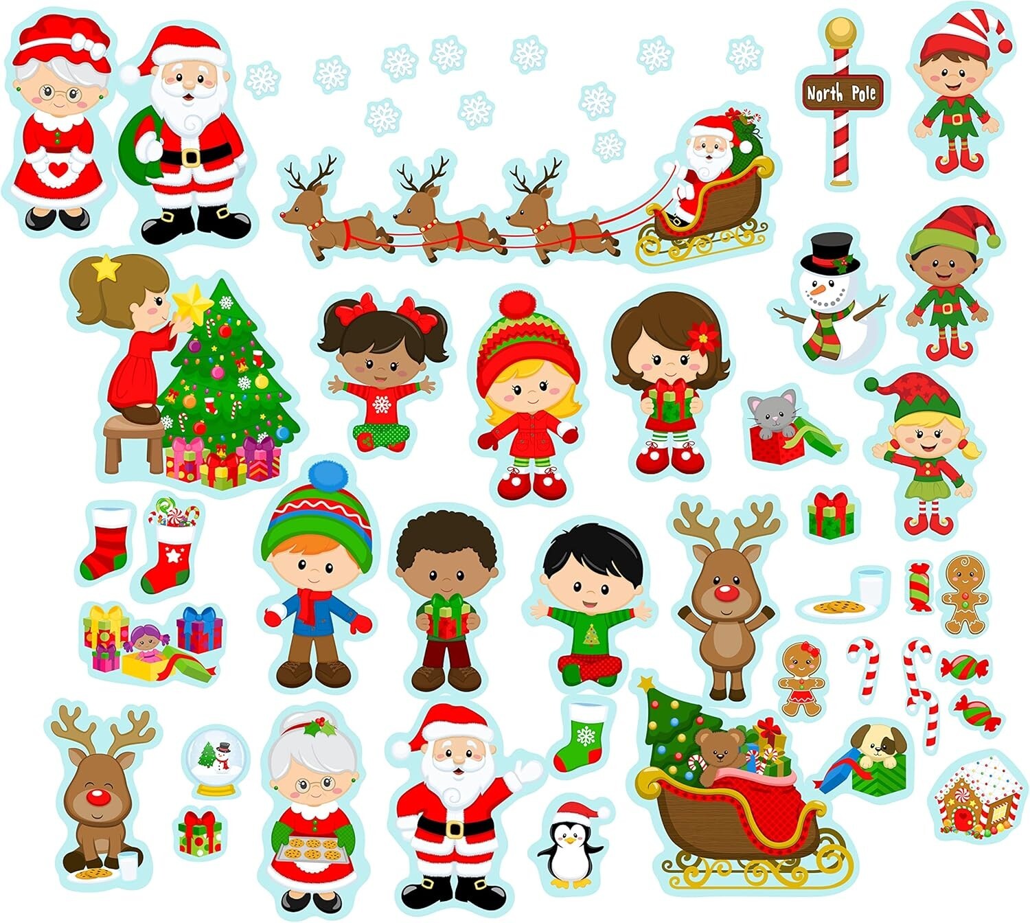Christmas Time Felt Figures For Flannel Board Stories xmas Santa Elf Reindeer