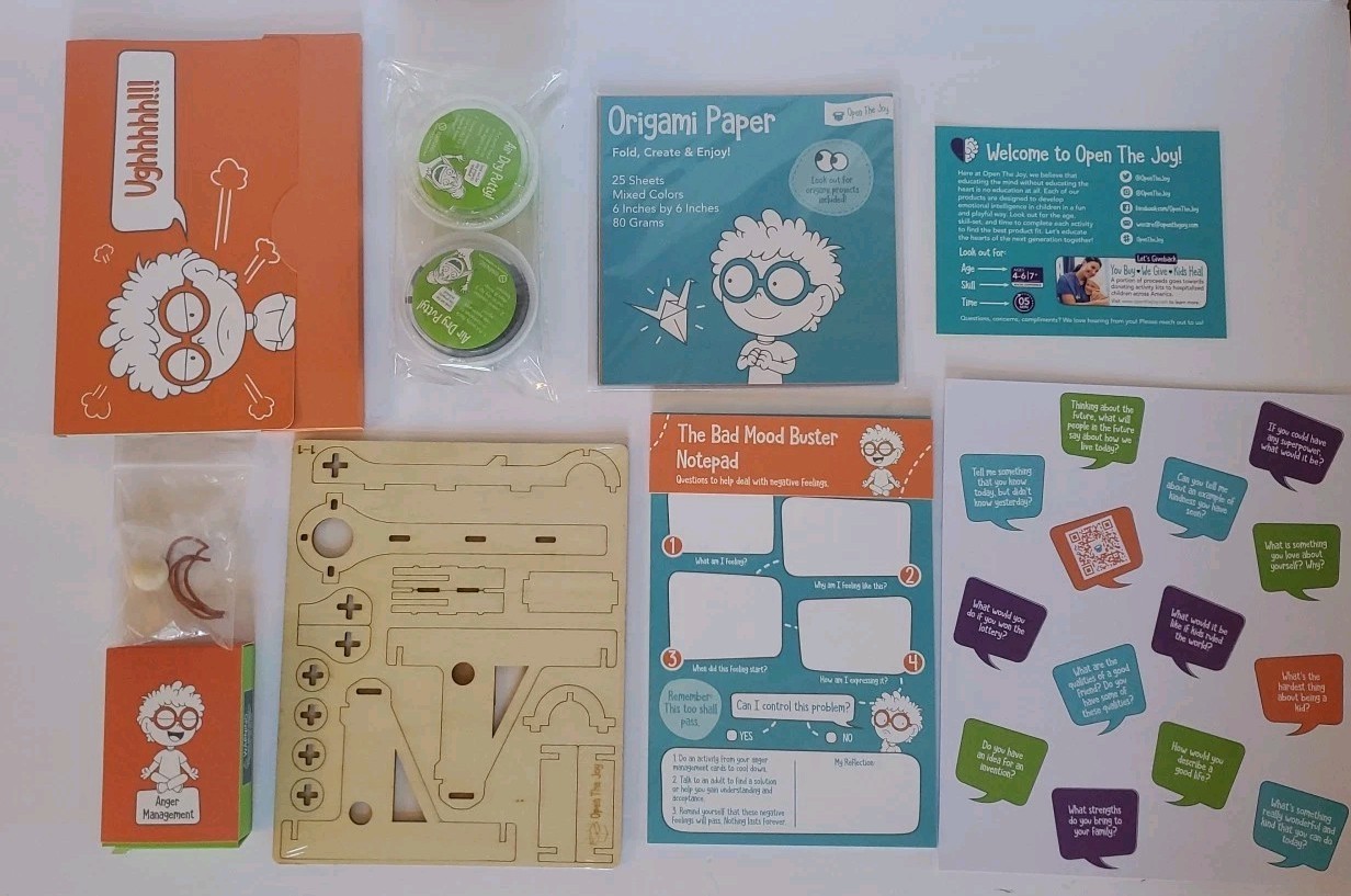 Open The Joy – Anger Management in a Box 50 Calming Activities in a Box – NEW