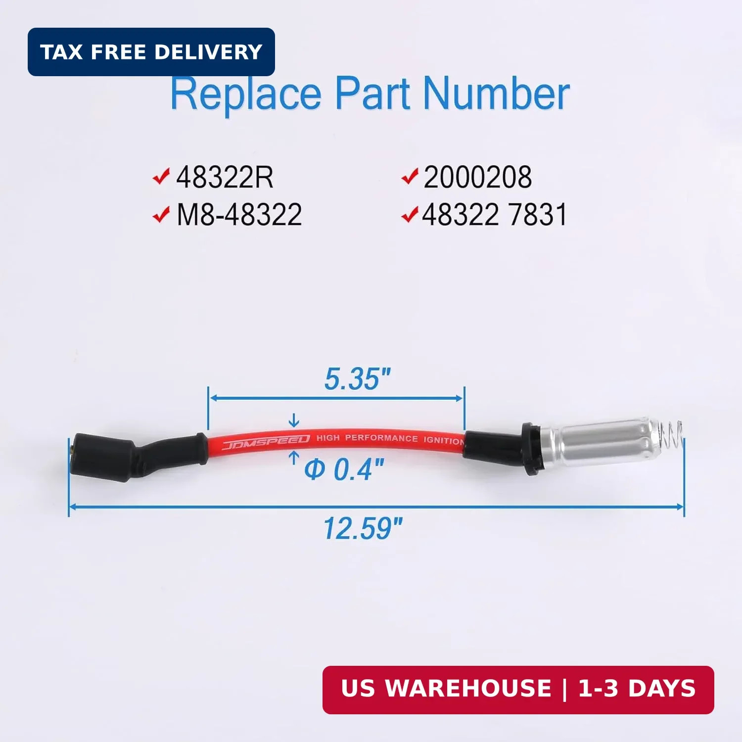 JDMSPEED High Performance Spark Plug Ignition Wire for 2000-2009 Chevy GMC V8