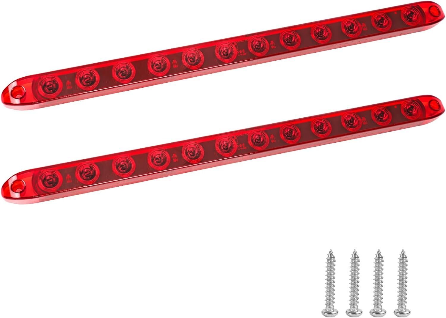 Red Trailer Light Bar,17 Inch,12 LED,Light Waterproof ,For Boat Truck RV UTV ATV