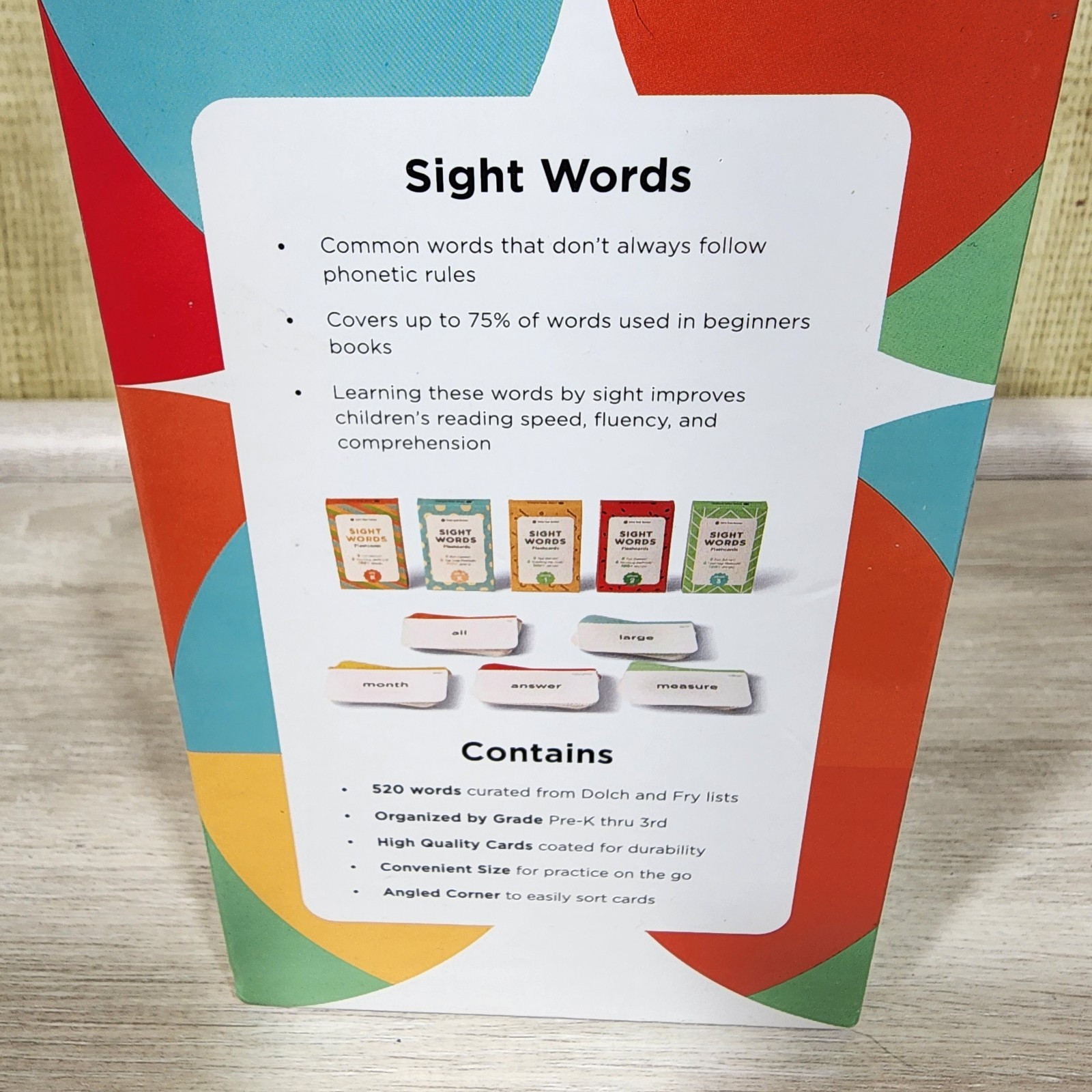 Think Tank Scholar Sight Words Flashcards Box Set (520 Words) PK-3 Like New