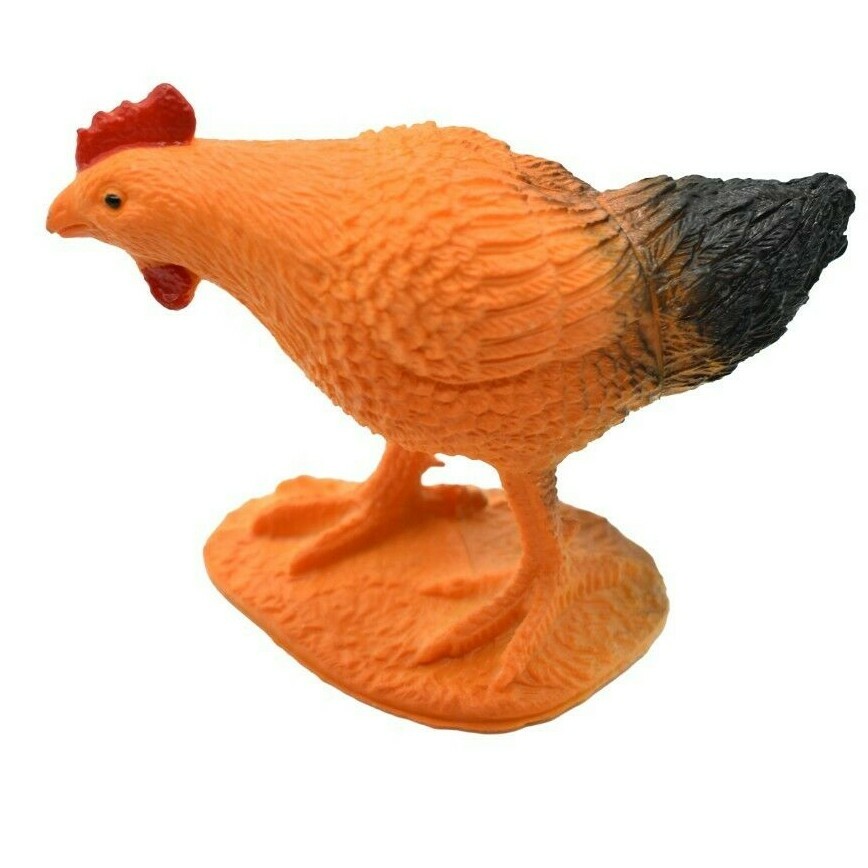 Chicken Hen Brown Realistic Small Toy Model Plastic Replica Barn Animal FN9
