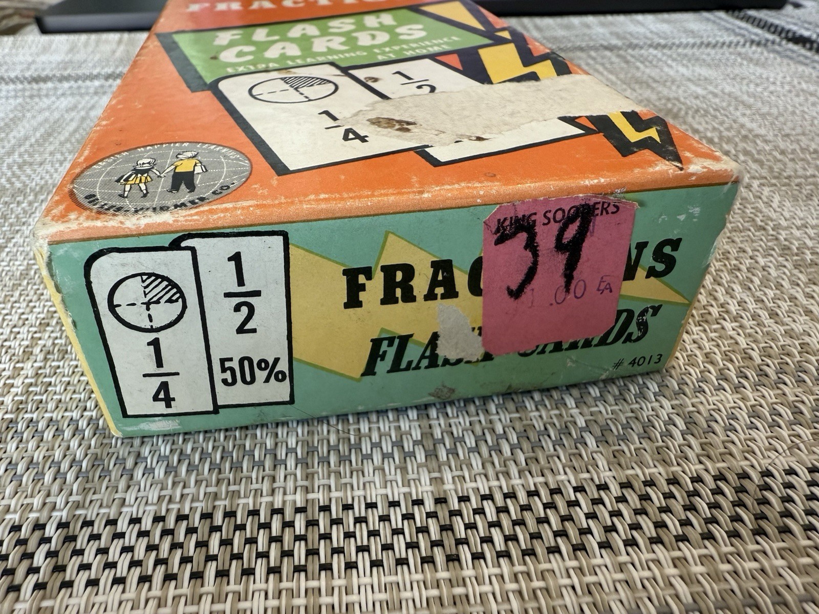 Fractions Flash Cards Learn With Parent Teacher Aid Numbers Math Arithmetic 1959