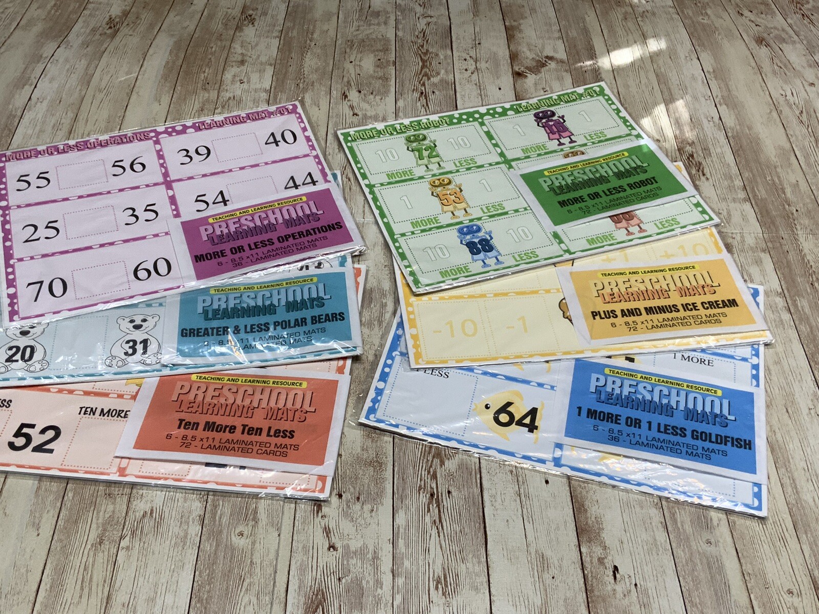 Set of 6 – Learning Mats & Cards – Laminated Activity #