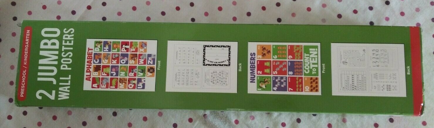 2 Laminated Number Alphabet Posters – 16X20″ Abc Wall Charts For Preschool