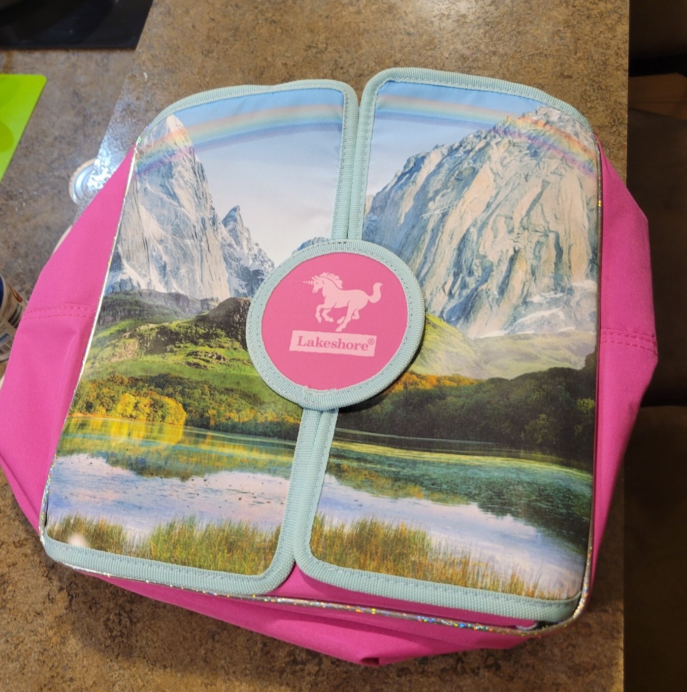 Lakeshore Fantasy Adventure Backpack Fold Out Scene Unicorns Playset